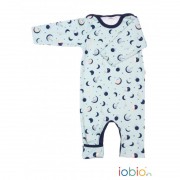 Overall Mond + Affe auf mint, 100% Baumwolle (kbA)