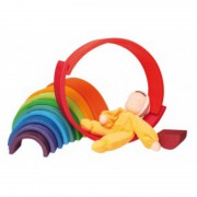 Regenbogen, bunt, Holz
