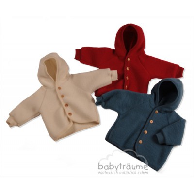 kbT Baby Frottee Jacke mit Kapuze Engel Natur 100/% Wolle