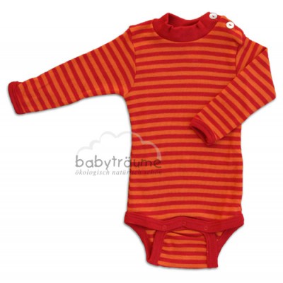Stehkragen-Body, 70% Wolle (kbT)/30% Seide