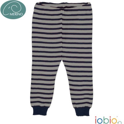 Strickhose marine/grau°°, 100% Wolle