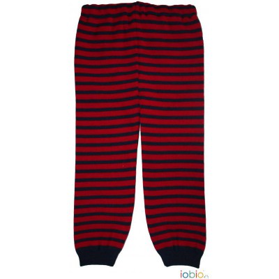Strickhose rot/marine, 100% Wolle