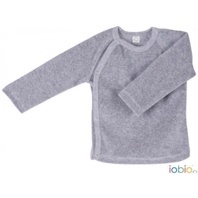 Wickelshirt grauer Feinripp, 100% Baumwolle (kbA)