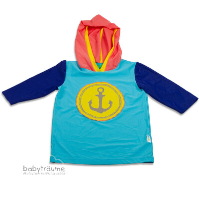UV-Schutz-KAPUZENShirt, UV 50+, 82% Polyamid (recycelt)/18% Elasthan