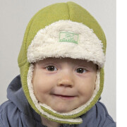 Mütze Klett-Fynn, gewalkt mit Klettverschluss, Futter natur