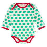 Body, Langarm, "Igel", 100% Baumwolle (kbA), Igel, rot abgesetzt