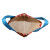 Tasche "Vogel groß", 100% Baumwolle (kbA), rote Vögel auf natur, mit blauen Henkel