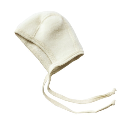 Häubchen, Woll-Fleece, natur, 50/56