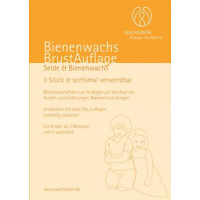 Bienenwachs-Brustauflage, für Kinder ab 3 Monaten + Erwachsene, 3 Folien + 1 Wollvlies, - ohne ätherische Öle -