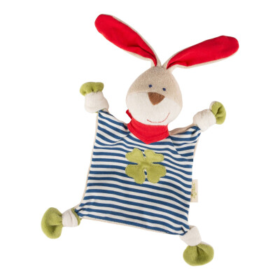 Schnuffeltuch Hase Green mit Kleeblatt