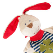 Schnuffeltuch Hase blau-gestreift Green mit Kleeblatt