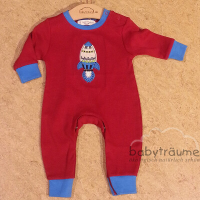 Overall "Rakete Viktor", 100% Baumwolle (kbA) rot/blau