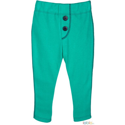 Knopf-Legging, mit Ziernähten, 100% Baumwolle (kbA), türkis, Größe 86/92