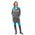 Schwangerschafts + Stillkleid Ella = sportliches Longtop mit Kapuze und Tasche grau+türkis, 72% Baumwolle (kbA), 23% Viskose, 5% Elasthan, M