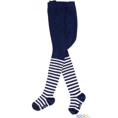 Strumpfhose "Streifen", 98% Baumwolle (kbA), 2%Elasthan marine/natur 74/80