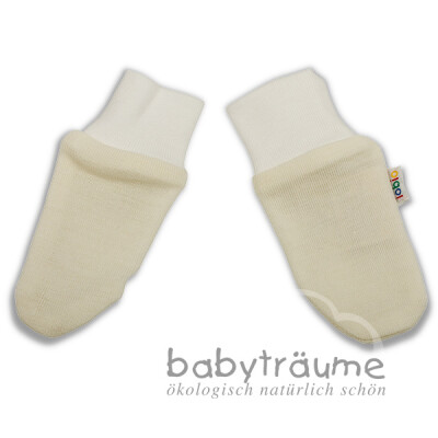 Kratzhandschuhe/Fäustel, Fäustel: 100% Baumwolle (kbA) + Bündchen: 95% Baumwolle (kbA) + 5% Elasthan, natur