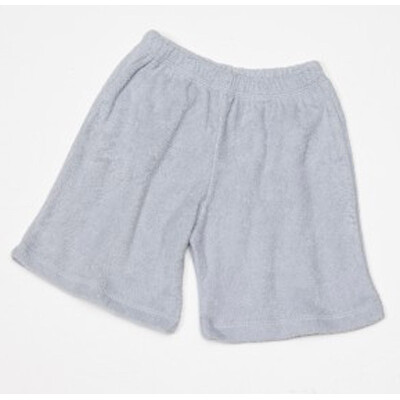Frottee-Hose (kurz) für Sport, Strand, Haus, Schwimmbad... - 100% Baumwolle (kbA), silbergrau