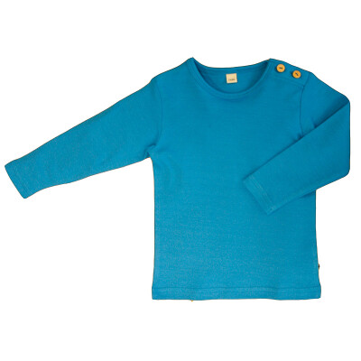 Sweatshirt "Holzknopf", mit Holzknöpfen, 100% Baumwolle (kbA), nordisch-blau