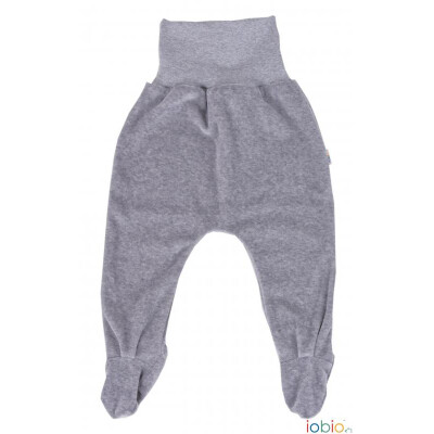 Nicky-Strampelhose mit Bauchbund, überwiegend Baumwolle (kbA = Biobaumwolle), graumeliert
