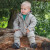 Winteroverall "Engels graues Kuschel-Schaf", Fleece, 100% Wolle (Schurwoll-Fleece aus kbT-Schurwolle), hellgrau-melange 74/80