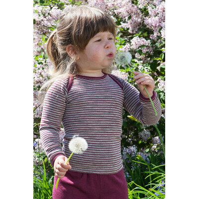 Schlupfshirt "hellgrau/orchidee", 70% Wolle (kbT)/30% Seide, hellgraumelange/orchidee 74/80