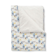 Bettwäsche "Fuchs", braun/blau/grau/natur, 100% Baumwolle (kbA) 100x135cm², inkl. Kopfkissen 60x40cm²
