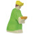 Holzfigur "Balthasar klein, Weiser aus dem Morgenland", grünes Gewand, Holztiger Holzfiguren für die Weihnachtskrippe, handbemalt