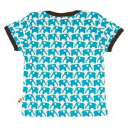 T-Shirt "Elefanten", "100%" Baumwolle (kbA), aqua/braun