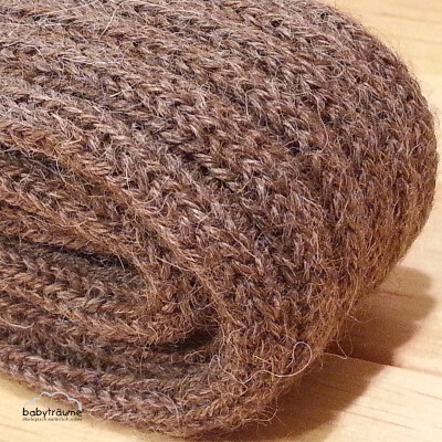 BabyStulpen "braun-meliert" bzw. DamenPulswärmer aus 100% Wolle (Baby-Alpaca)- gaaaanz weich und kuschelig 30 cm braun-meliert