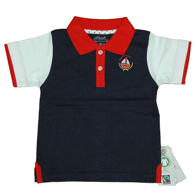 Polo-Shirt "marine + Segelboot", 100% Baumwolle (kbA)