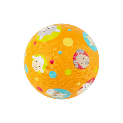 Ball orange mit Punkten + Tieren, Kautschuk