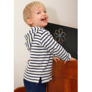 Kapuzenshirt "Leela-Maritim", 100% Baumwolle (kbA), marine/natur gestreift 116