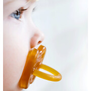 Schnuller "Hevea Krone rund", Naturkautschuk, runde Kirsche, 0-3 Monate