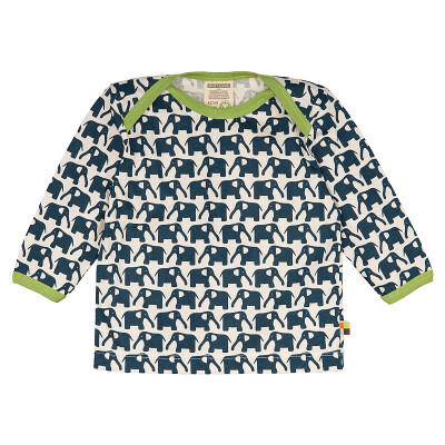 Shirt "marinefarbene Elefanten", "100%" Baumwolle (kbA), marine/grün