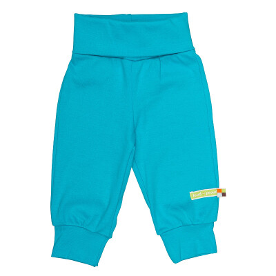 Hose mit Bauchbündchen "aquablau", 100% Baumwolle (kbA), wasserblau 74/80