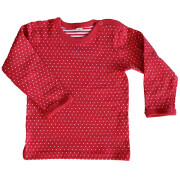 Shirt "Pünktchen hibiscus/weiß", 100% Baumwolle (kbA), hibiscusrot/naturweiß 128