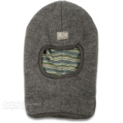 Wende-Schlupfmütze "Switsch grau - FleeceHelmi", außen: 100% Wolle (kbT, Fleece), innen: 97% Baumwolle (kbA), 3% Elasthan 52