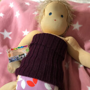 Babyhüftwärmer "Kragen" bzw. Schalkragen für Kinder, 100% Wolle (Baby-Alpaka), 25cm hoch