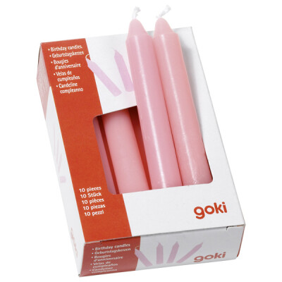 Geburtstagskranzkerzen-SET, "rosa", 10 Kerzen