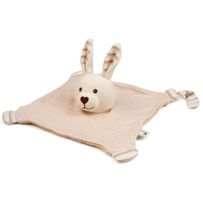 Schnuffeltuch "Hase", beige und ecru, kbA-Baumwolle