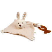 Schnuffeltuch "Hase", beige und ecru, kbA-Baumwolle