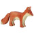 Holzfigur "Fuchs", stehend, handbemalt, orange, ca. 14x2,3x8cm