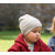 Baby-RundMütze "hellgrau-meliert", 70% Wolle (kbT)/30% Seide, Engels Beanie, hellgraumelange