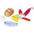 Fisch, Käse, Salami, Brot und Ei mit Klettverbindung, 1 Packung enthält 5 Köstlichkeiten und 1 Messer