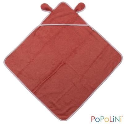 Kapuzenhandtuch "iobios rotes kleines Monster" mit Ohren, rostrot,  91% Baumwolle (kbA), 9% Polyester Gr. 2 (L)