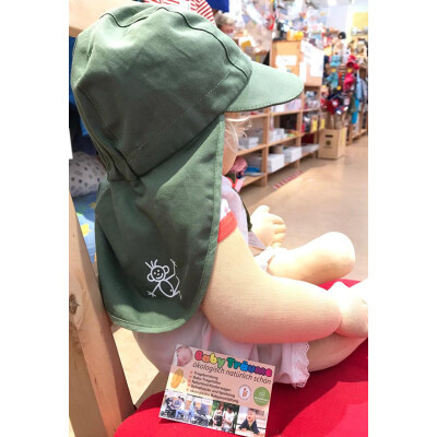 Mütze Pickapooh-Legionär "oliv mit Picka UV80" - zertifizierter UV-Schutz für den Baby-Kinder-Kopf - 100% Baumwolle (kbA) 48