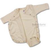 Wickelbody, lg. Arm, 70% Wolle (Schurwolle, kbT)/30% Seide, natur, 74/80