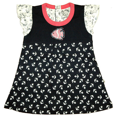 Baby-Kleidchen "Anker mit Fisch", 100% Baumwolle (kbA), Hauptfarbe marine