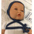 BabyHäubchen "Engels blau-melange", 100% Wolle (kbT), blau-meliert 62/68