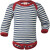 Babys WollBody "geringelt blau-melange/natur, rot-melange abgesetzt", 100%  Schurwolle (kbT) 86/92
